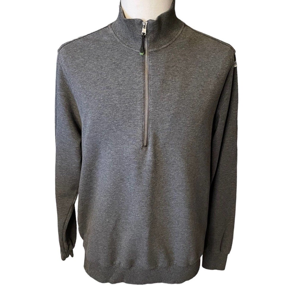 Adidas EQUIPMENT Quarter Zip Charcoal Gray Pullover Men’s Large Sweater
